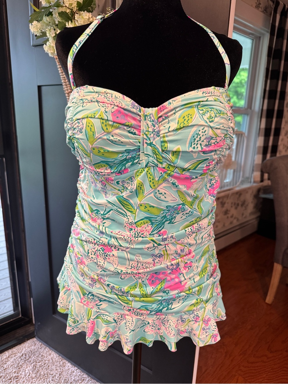 Lilly Pulitzer Bali Blue Sway tankini set 14